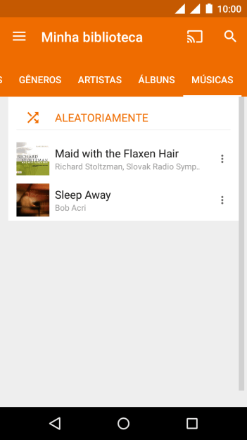 Pressione o arquivo de música desejado. Pressione o arquivo de música desejado.