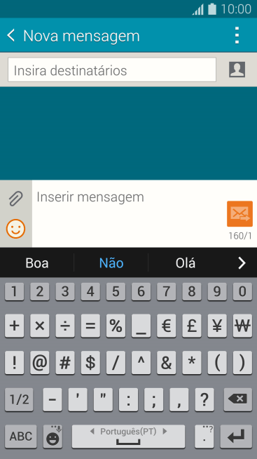 Pressione os números ou caracteres desejados. Pressione os números ou caracteres desejados.