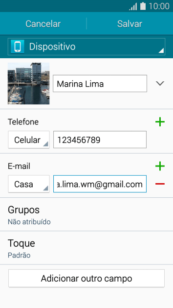Pressione a lista suspensa ao lado do número do endereço de e-mail. Pressione a lista suspensa ao lado do número do endereço de e-mail.