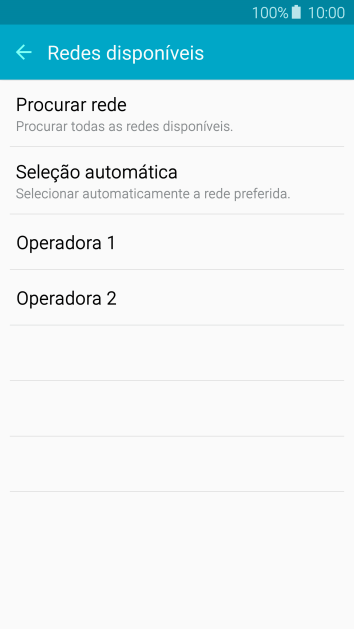 Se você quiser selecionar a rede automaticamente, deve pressionar Seleção automática. Se você quiser selecionar a rede automaticamente, deve pressionar Seleção automática.