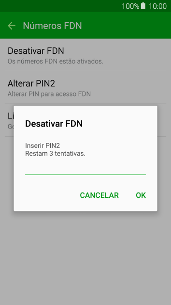 Digite o código PIN2, e pressione OK. Digite o código PIN2, e pressione OK.