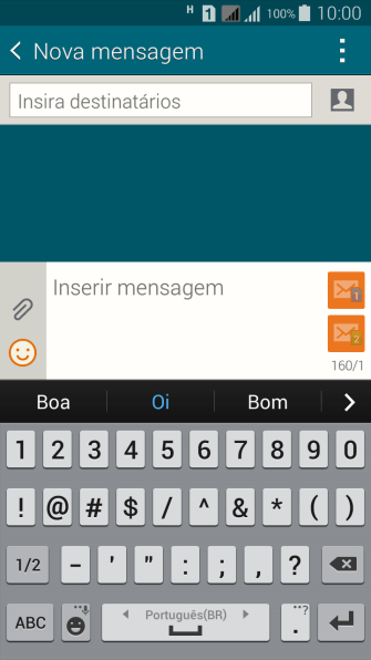 Pressione os números ou caracteres desejados. Pressione os números ou caracteres desejados.
