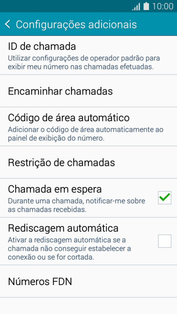Pressione Restrição de chamadas. Pressione Restrição de chamadas.