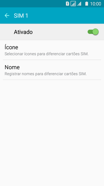 Pressione o indicador para ativar ou desativar o chip. Pressione o indicador para ativar ou desativar o chip.