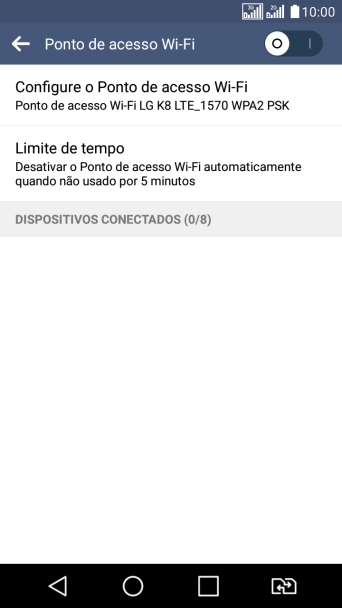Pressione Configure o Ponto de Acesso Wi-Fi. Pressione Configure o Ponto de Acesso Wi-Fi.