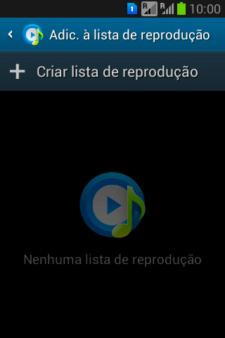 Pressione Criar lista de reprodução. Pressione Criar lista de reprodução.