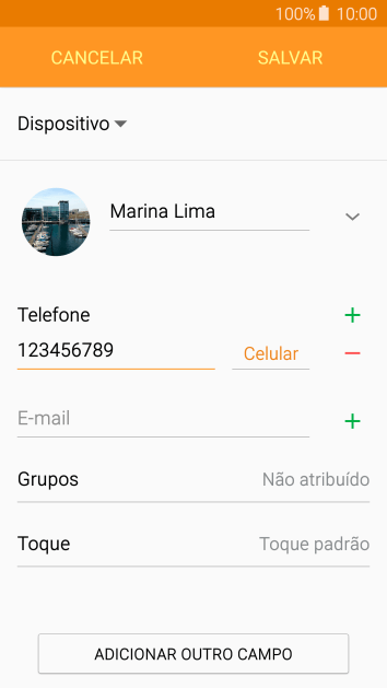 Pressione a lista suspensa ao lado do número de telefone. Pressione a lista suspensa ao lado do número de telefone.