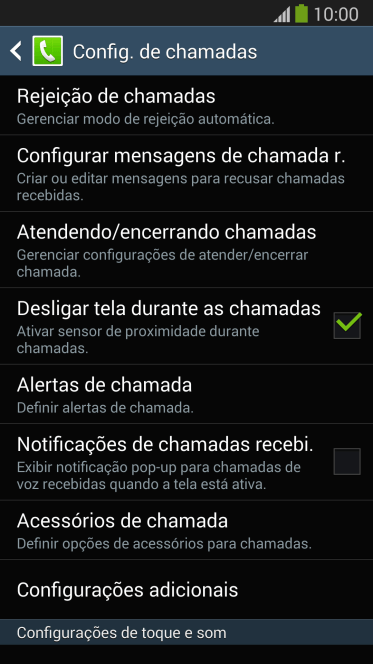 Pressione Configurações adicionais. Pressione Configurações adicionais.