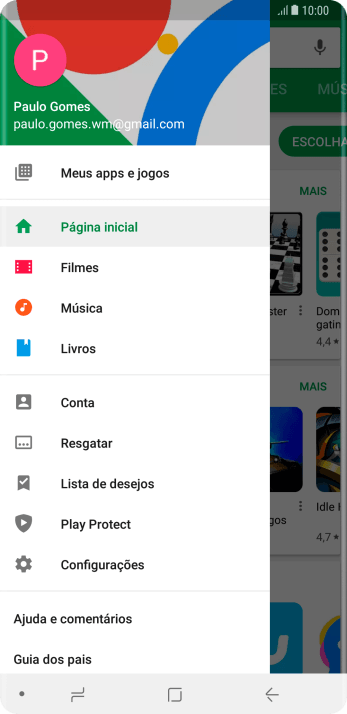 Pressione Configurações. Pressione Configurações.