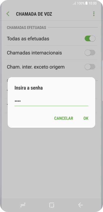 Digite sua senha de bloqueio, e pressione OK. Digite sua senha de bloqueio, e pressione OK.