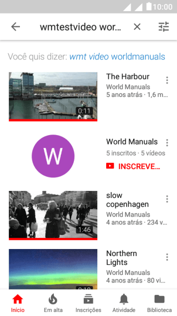 Pressione o vídeo desejado. Pressione o vídeo desejado.