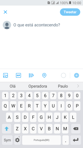 Pressione o campo de escrever, e digite o texto desejado. Pressione o campo de escrever, e digite o texto desejado.