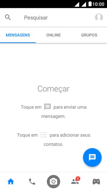 Pressione o ícone de nova mensagem. Pressione o ícone de nova mensagem.