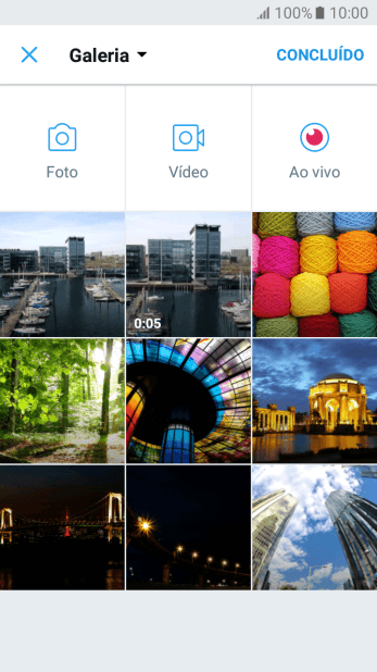 Pressione a foto ou o vídeo desejado. Pressione a foto ou o vídeo desejado.