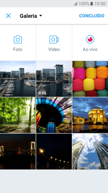Pressione a foto ou o vídeo desejado. Pressione a foto ou o vídeo desejado.