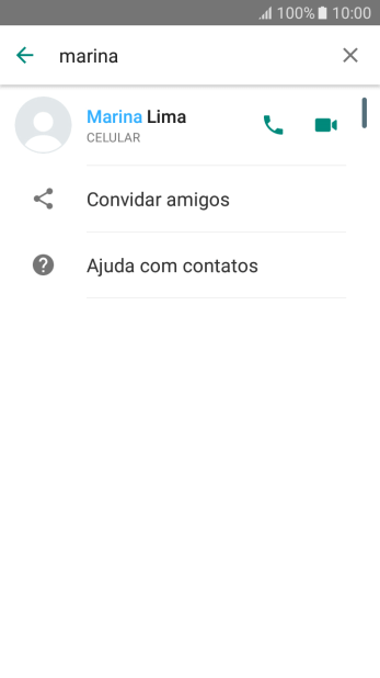 Pressione o ícone de chamada de voz para realizar uma chamada de voz para o contato. Pressione o ícone de chamada de voz para realizar uma chamada de voz para o contato.