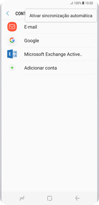 Pressione Ativar sincronização automática. Pressione Ativar sincronização automática.