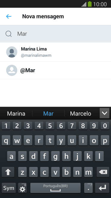 Pressione o contato desejado. Pressione o contato desejado.