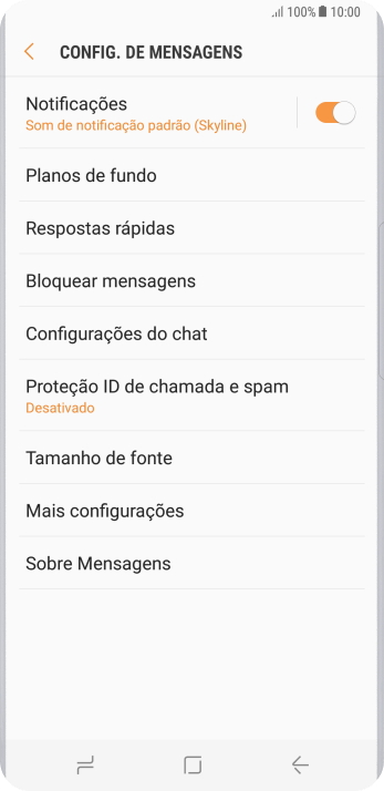 Pressione Mais configurações. Pressione Mais configurações.