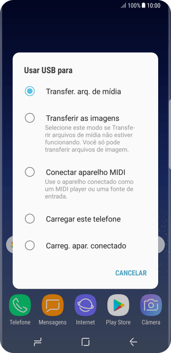 Pressione Transfer. arq. de mídia para ativar a função. Pressione Transfer. arq. de mídia para ativar a função.