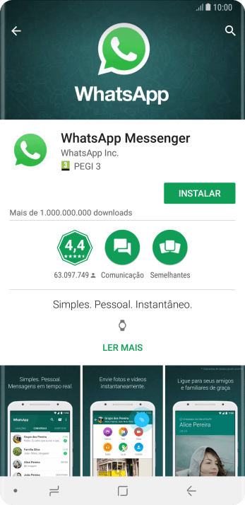 Pressione INSTALAR, e siga as indicações da tela para instalar o app. Pressione INSTALAR, e siga as indicações da tela para instalar o app.