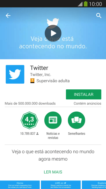 Pressione INSTALAR, e siga as indicações da tela para instalar o app. Pressione INSTALAR, e siga as indicações da tela para instalar o app.