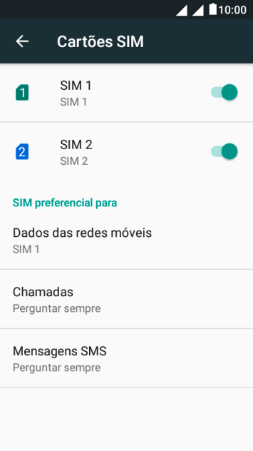 Pressione o indicador ao lado do chip desejado para ativar ou desativar o chip. Pressione o indicador ao lado do chip desejado para ativar ou desativar o chip.