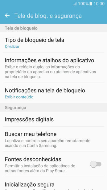 Pressione Tipo de bloqueio de tela. Pressione Tipo de bloqueio de tela.