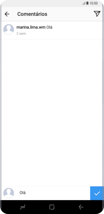 Escreva o texto desejado, e pressione o ícone de aprovar. Escreva o texto desejado, e pressione o ícone de aprovar.