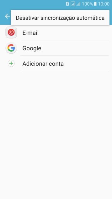 Pressione Desativar sincronização automática. Pressione Desativar sincronização automática.