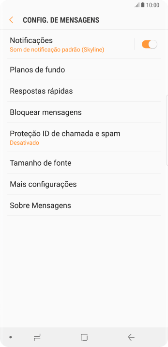 Pressione Mais configurações. Pressione Mais configurações.
