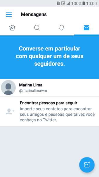 Pressione o ícone de nova mensagem. Pressione o ícone de nova mensagem.