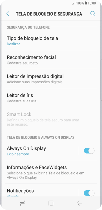 Pressione Leitor de íris. Pressione Leitor de íris.