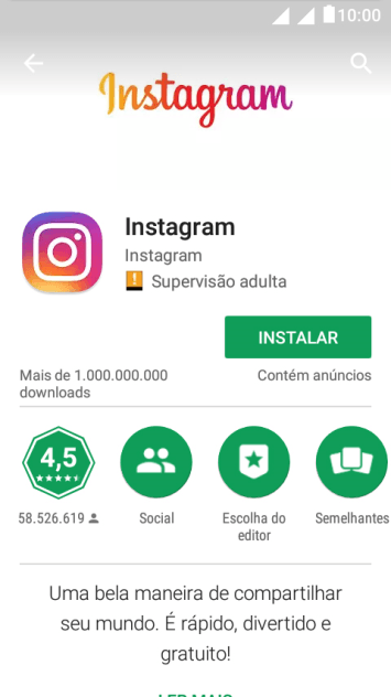 Pressione INSTALAR, e siga as indicações da tela para instalar o app. Pressione INSTALAR, e siga as indicações da tela para instalar o app.