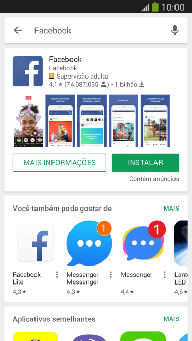 Pressione Facebook. Pressione Facebook.