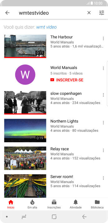 Pressione o vídeo desejado. Pressione o vídeo desejado.