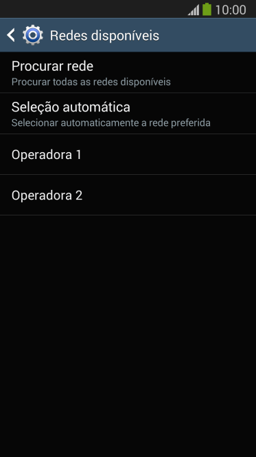 Se você quiser selecionar a rede automaticamente, deve pressionar Seleção automática. Se você quiser selecionar a rede automaticamente, deve pressionar Seleção automática.