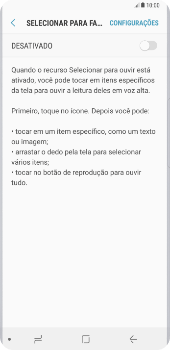 Pressione o indicador para ativar a função. Pressione o indicador para ativar a função.