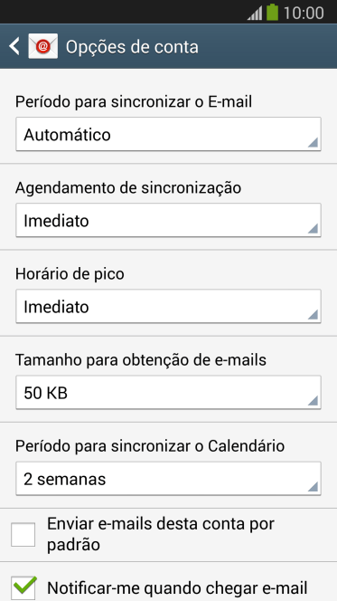Se a tela mostrar essa imagem, sua conta foi reconhecida e configurada automaticamente. Siga as instruções da tela para inserir mais informações e finalizar a configuração. Se a tela mostrar essa imagem, sua conta foi reconhecida e configurada automaticamente. Siga as instruções da tela para inserir mais informações e finalizar a configuração.