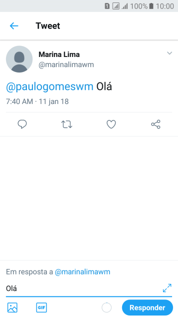 Escreva a resposta desejada, e pressione Responder. Escreva a resposta desejada, e pressione Responder.