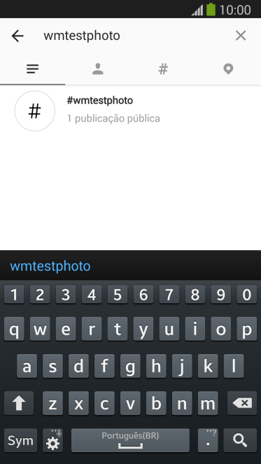 Pressione o hashtag desejado, e navegue até o post desejado. Pressione o hashtag desejado, e navegue até o post desejado.