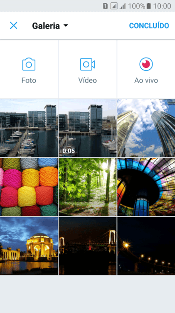Pressione a foto ou o vídeo desejado. Pressione a foto ou o vídeo desejado.