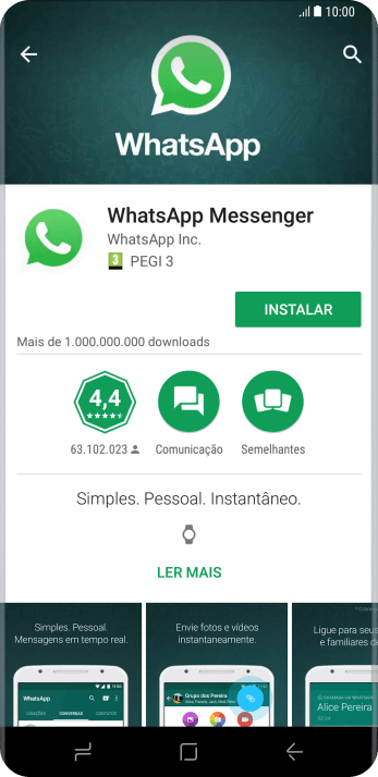 Pressione INSTALAR, e siga as indicações da tela para instalar o app. Pressione INSTALAR, e siga as indicações da tela para instalar o app.