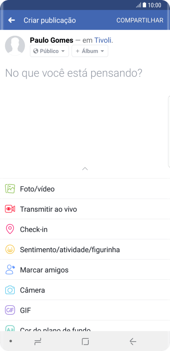 Pressione o campo de escrever, e digite o texto desejado. Pressione o campo de escrever, e digite o texto desejado.