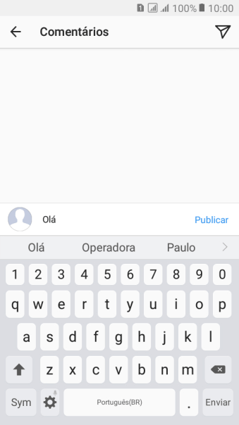 Digite o texto desejado, e pressione Publicar. Digite o texto desejado, e pressione Publicar.