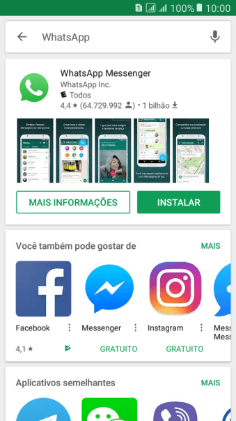 Pressione WhatsApp Messenger. Pressione WhatsApp Messenger.