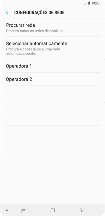 Pressione a rede desejada. Pressione a rede desejada.