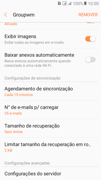 Pressione Agendamento de sincronização. Pressione Agendamento de sincronização.