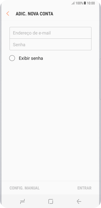 Pressione Endereço de e-mail, e digite o endereço de e-mail. Pressione Endereço de e-mail, e digite o endereço de e-mail.