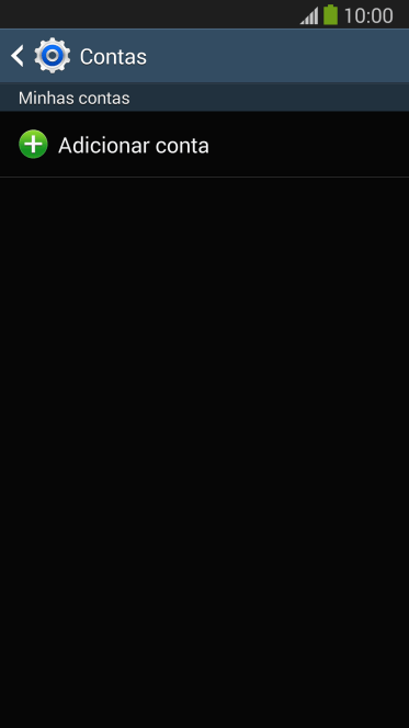 Pressione Adicionar conta. Pressione Adicionar conta.